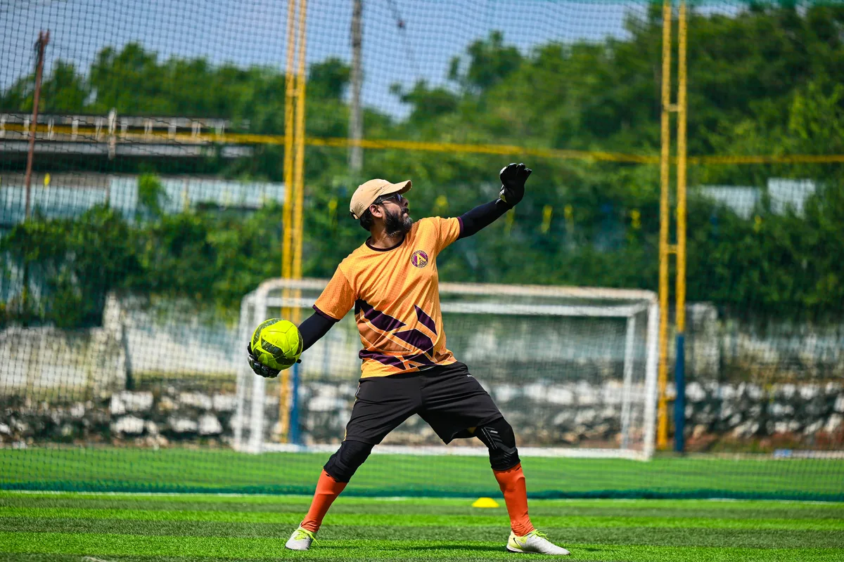 Biswajit Naha playing football