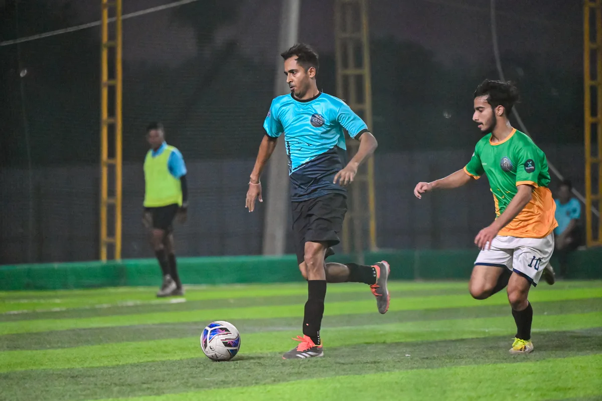 Debendu Chatterjee playing football